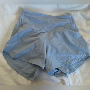 Lululemon Speed Up High-Rise 4” Shorts, Size 2, Light Blue Color